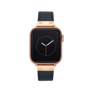 Anne Klein leather Apple Watch band 38/40/41mm navy rose gold. NWOT.